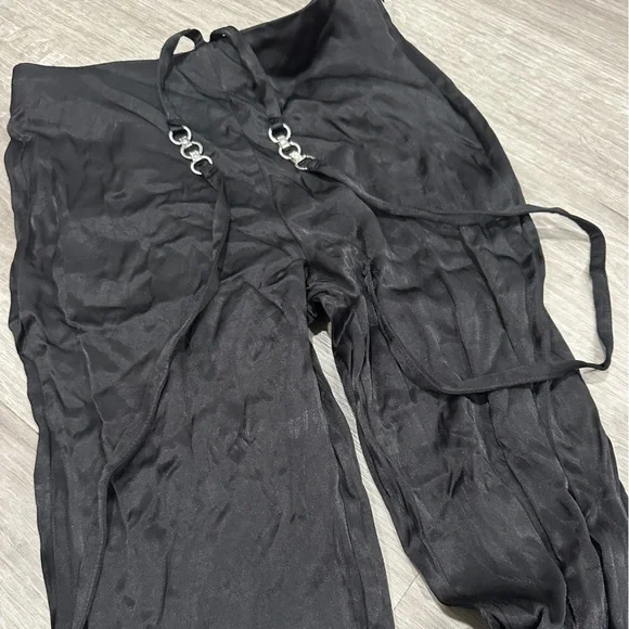 Zara Black Satin Pants - Picture 5 of 7